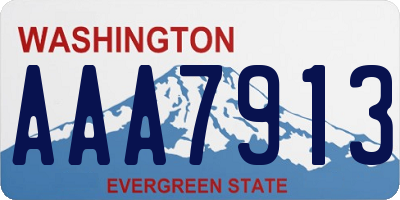 WA license plate AAA7913