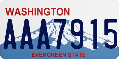 WA license plate AAA7915