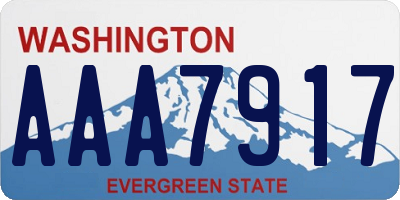 WA license plate AAA7917