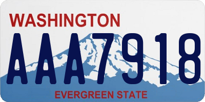 WA license plate AAA7918