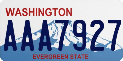 WA license plate AAA7927