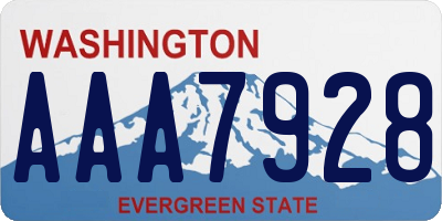 WA license plate AAA7928