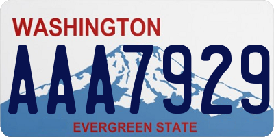 WA license plate AAA7929