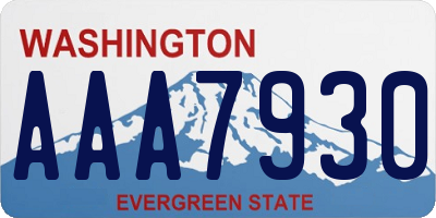 WA license plate AAA7930