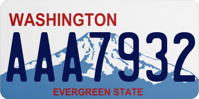 WA license plate AAA7932