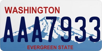 WA license plate AAA7933