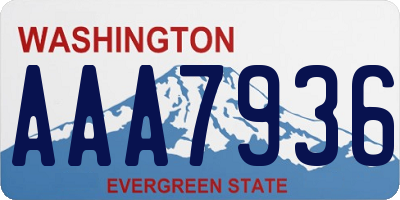 WA license plate AAA7936