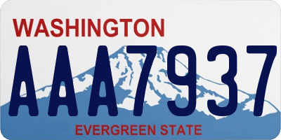 WA license plate AAA7937