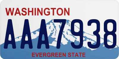 WA license plate AAA7938