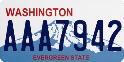WA license plate AAA7942