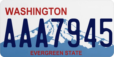 WA license plate AAA7945