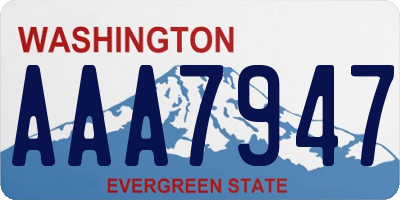 WA license plate AAA7947