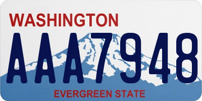 WA license plate AAA7948