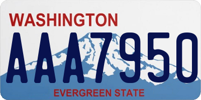 WA license plate AAA7950