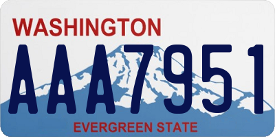 WA license plate AAA7951