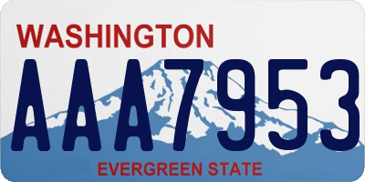 WA license plate AAA7953