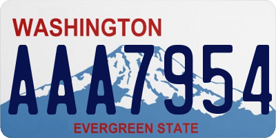 WA license plate AAA7954