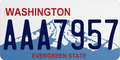 WA license plate AAA7957