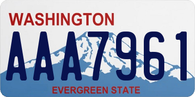 WA license plate AAA7961