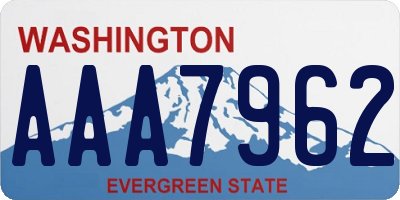 WA license plate AAA7962