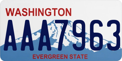 WA license plate AAA7963