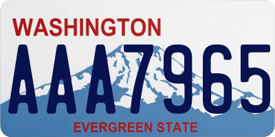 WA license plate AAA7965