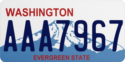 WA license plate AAA7967