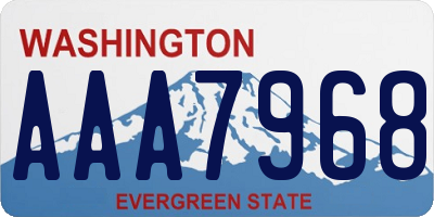 WA license plate AAA7968