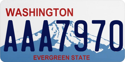 WA license plate AAA7970