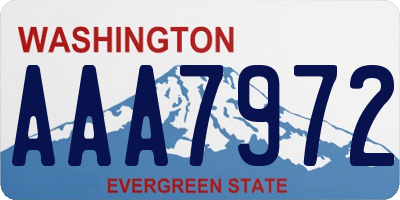 WA license plate AAA7972