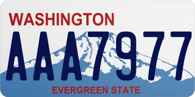 WA license plate AAA7977
