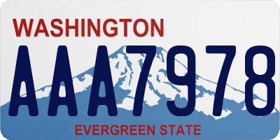 WA license plate AAA7978