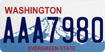 WA license plate AAA7980