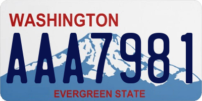 WA license plate AAA7981