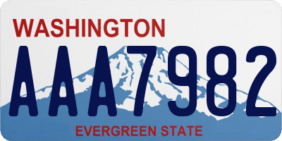 WA license plate AAA7982