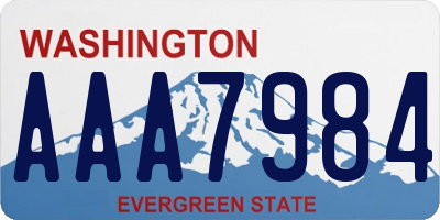 WA license plate AAA7984