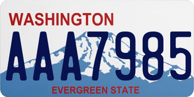 WA license plate AAA7985