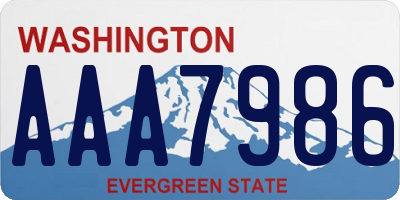 WA license plate AAA7986