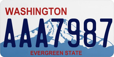 WA license plate AAA7987