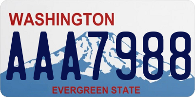 WA license plate AAA7988