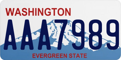 WA license plate AAA7989