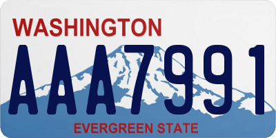 WA license plate AAA7991