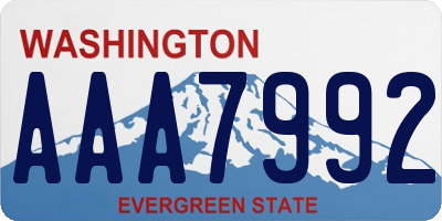 WA license plate AAA7992