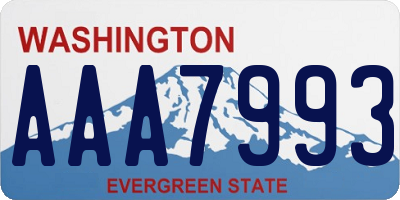 WA license plate AAA7993