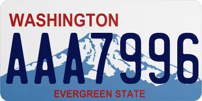 WA license plate AAA7996