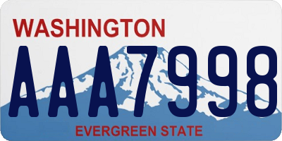 WA license plate AAA7998