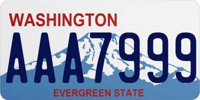 WA license plate AAA7999