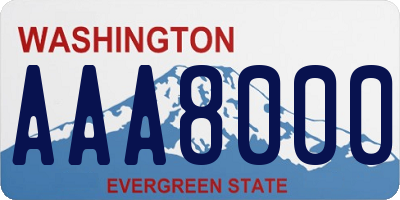 WA license plate AAA8000