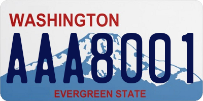 WA license plate AAA8001