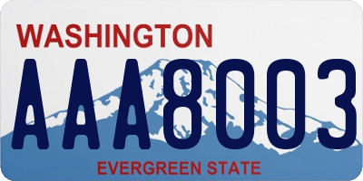 WA license plate AAA8003